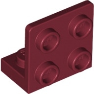 Lego auto konzola (nosič) pro nárazník 1x2 - 2x2, tmavě červená (6000753, 6335330)